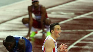 Karsten Warholm celebrates his 400m hurdles gold at the 2017 World Championships in London