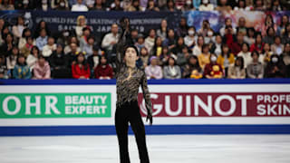 Yuzuru Hanyu performs during his World Championship free skate
