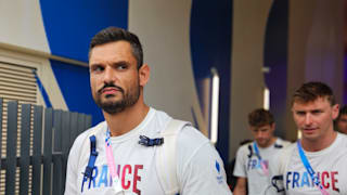 Florent Manaudou arrives at the Olympic Village before being at Flagbearer at Paris 2024 Opening Ceremony