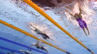 Yulia Efimova (R) of Russia, Lilly King (C) of the United States and Martina Carraro (3L) of Italy compete in the Women's 100m Breaststroke Final on day three of the Gwangju 2019 FINA World Championships at Nambu International Aquatics Centre on July 23, 2019 in Gwangju, South Korea. (Photo by Maddie Meyer/Getty Images)