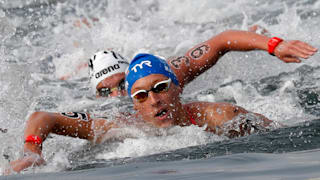 18th FINA World Swimming Championships - Men's 10km Open Water Final - Yeosu EXPO Ocean Park, Yeosu, South Korea - July 16, 2019. Marc-Antoine Olivier of France competes. REUTERS/Evgenia Novozhenina