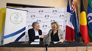 CNOSF. The CNOSF and AOC sign an MoU in Brisbane.