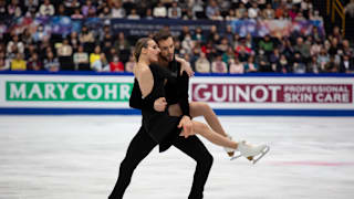 Gabriella Papadakis and Guillaume Cizeron of France perform their rhythm dance in Saitama