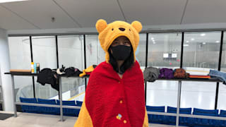 Yuzuru Hanyu fan dressed as Pooh bear in Oakville