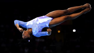 Simone Biles during the floor final at the 2019 World Artistic Gymnastics Championships