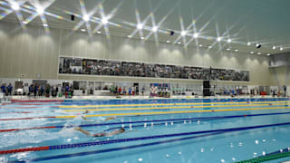 General view of the Swimming leg inside the Musashino Forest Sports Plaza