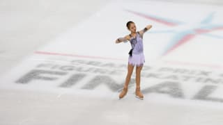 Alexandra Trusova in practice ahead of the Grand Prix Final women's short program