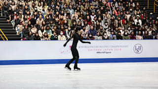 Yuzuru Hanyu during practice on Wednesday