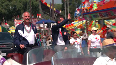 Mayor celebrates LA 2028 win in convertible
