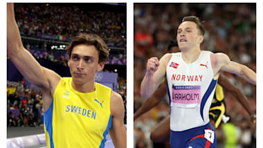 Qui sera le plus rapide sur 100 m entre Mondo Duplantis et Karsten Warholm ?