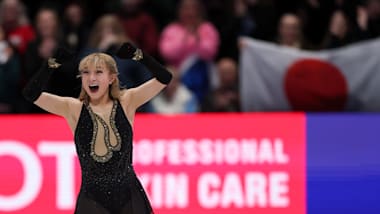 Yumi Tanaka reacts after competing in the Women's 100m