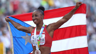 Jasmine Camacho-Quinn, primera mujer de Puerto Rico en lograr medalla en un Mundial de Atletismo