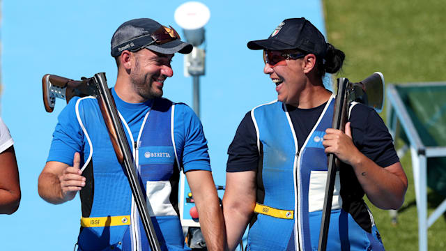 Italy defeats USA by one point to take mixed team skeet gold