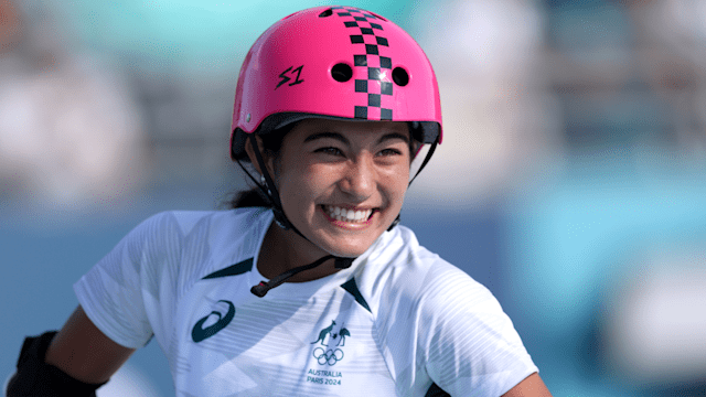 Arisa Trew becomes Australia’s youngest Olympic gold medallist with skateboard win | Paris 2024 highlights