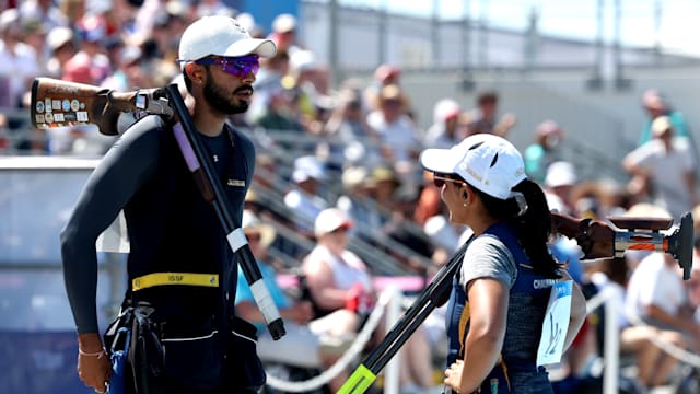 Maheshwari Chauhan & Anant Naruka finish 4th in skeet mixed team bronze match | Paris 2024 highlights