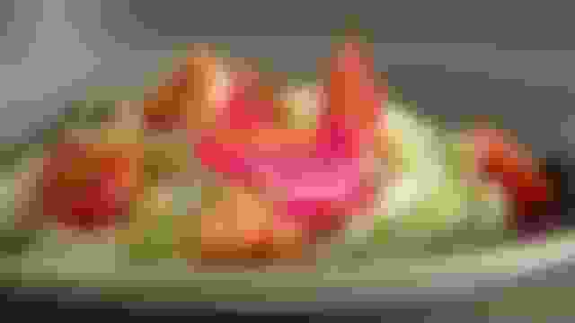 Risotto al limone con verdure e gambero rosso