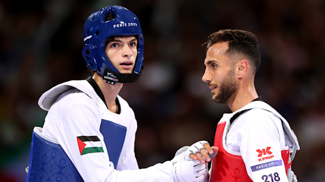 Refugee Tiranvalipour falls to Palestine’s Yaser Ismail in historic taekwondo bout