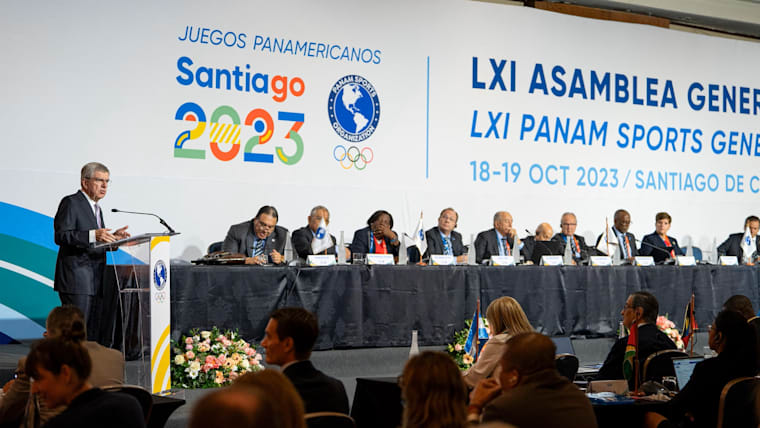 President Bach in South America for the Opening of the Pan Am Games