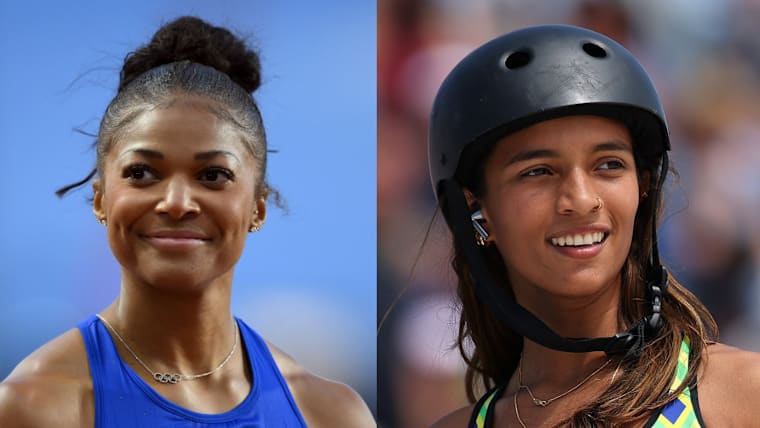 Sprinter Gabby Thomas and Rayssa Leal.