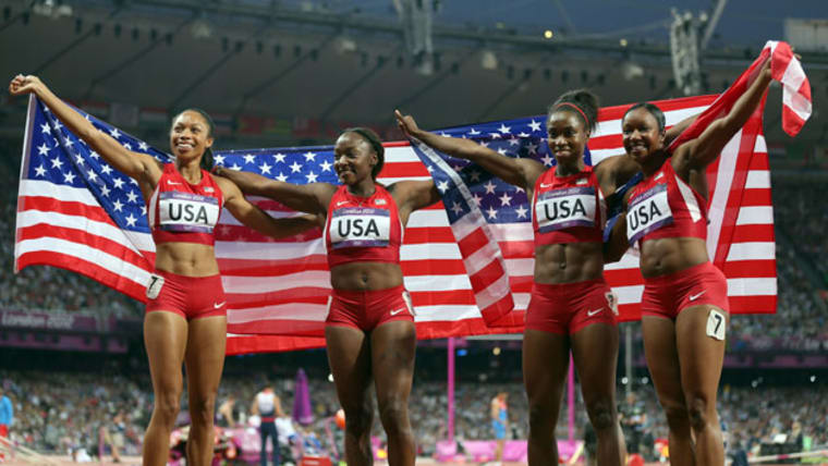 Les Américaines reines du relais 4x100m - Londres 2012 - Athlétisme