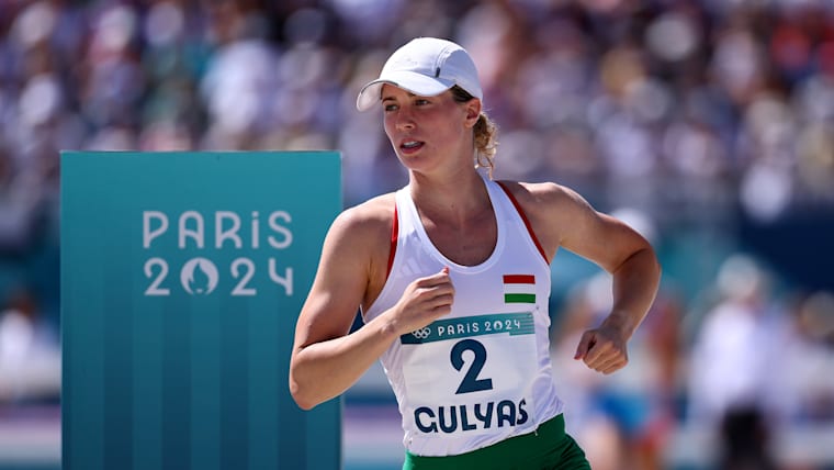 Michelle Gulyas of Team Hungary competesat Paris 2024 on her way to Olympic gold