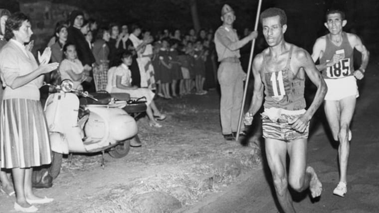 Barefooted Bikila steps in for heroic marathon triumph