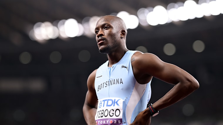 Letsile Tebogo (BOT) looks on at the World Athletics Championships Tokyo 2025