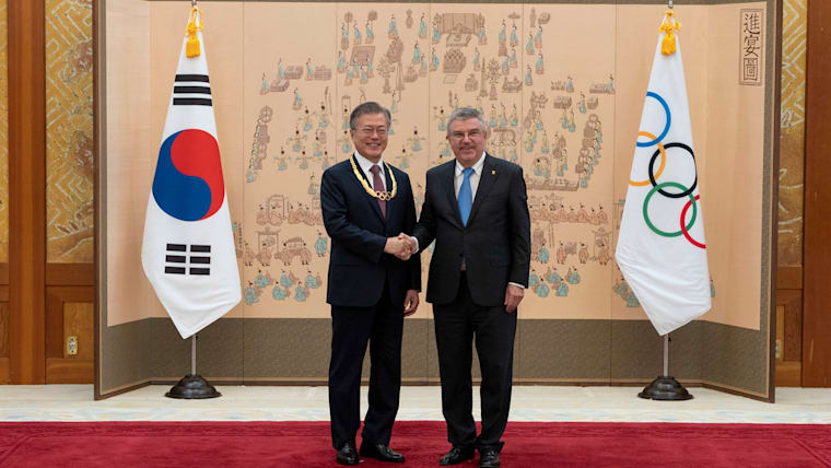 South Korean President receives Olympic Order from President Bach - leaders discuss success of PyeongChang 2018 and future cooperation