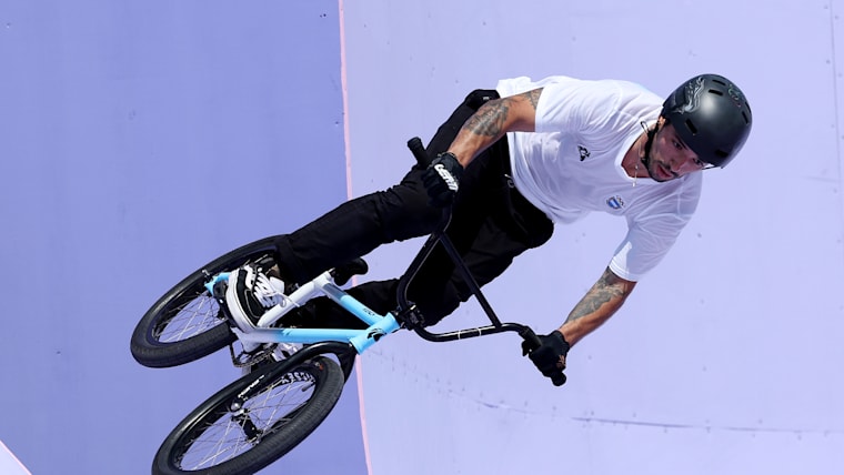 Jose Torres Gil of Team Argentina competes during the BMX Freestyle Men's Park Final - Olympic Games Paris 2024