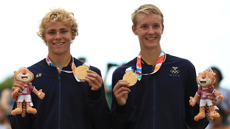 David Åhman (left; SWE, beach volleyball) and Jonatan Hellvig (SWE, beach volleyball)