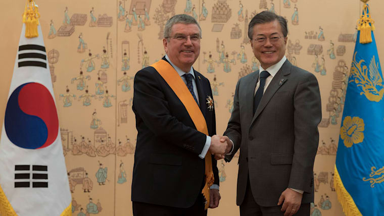 IOC President honoured in South Korea for contribution to peace 