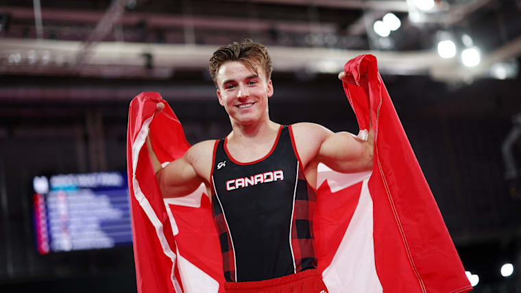 Gold medalist Felix Dolci of Team Canada poses