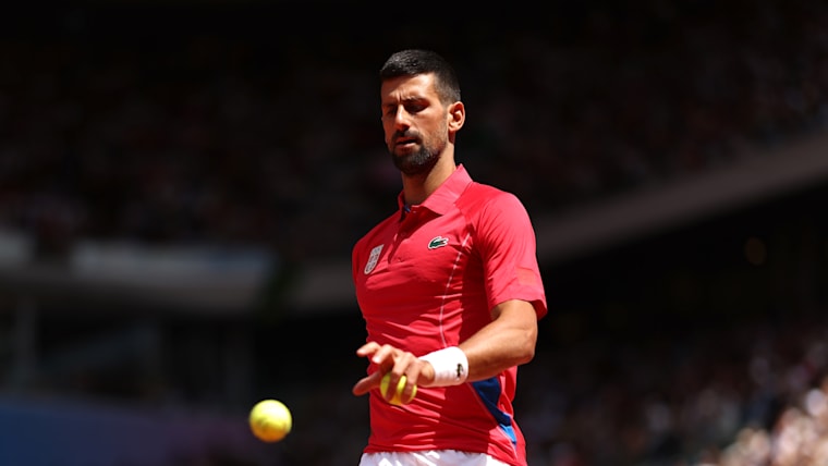 Novak Djokovic of Team Serbia