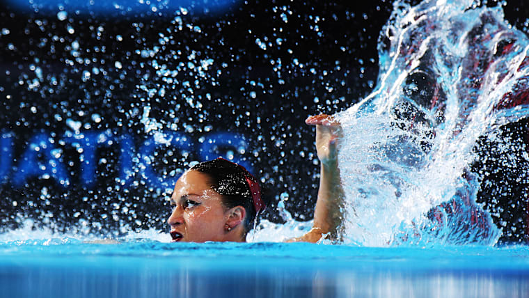 Anita Alvarez (USA) performs her women's solo free routine at the World Aquatics Artistic Swimming World Cup 2024 - Stop 2