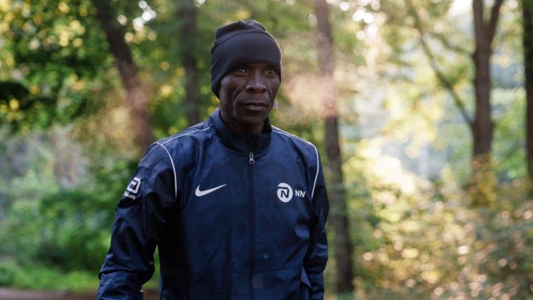 Eliud Kipchoge training in Berlin ahead of the Berlin marathon. Photo by NN Running Team