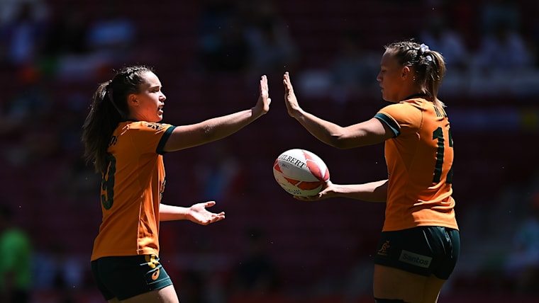Australia's Tia Hinds and Maddison Levi challenge each other on and off the field.