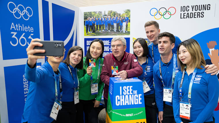 IOC Young Leaders sharing the positive power of sport in society with athletes and local youth at Gangwon 2024