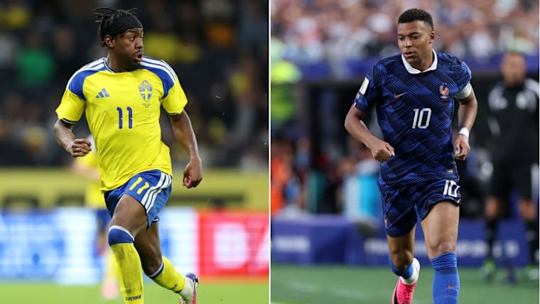 Anthony Elanga and Kylian Mbappe