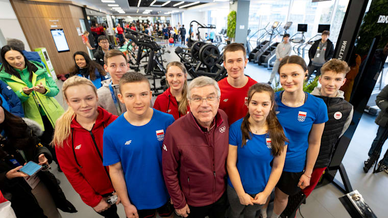 IOC President Thomas Bach visited the Youth Olympic Village in Gangneung ahead of Gangwon 2024