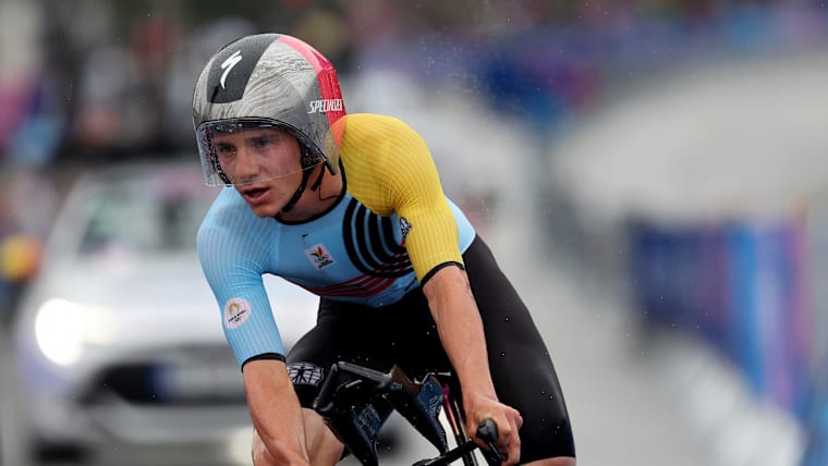 Remco Evenepoel (BEL) competes at the Olympic Games Paris 2024