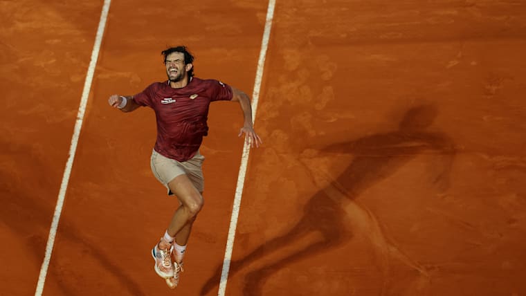 Monaco's Valentin Vacherot celebrates during Monte-Carlo 2026, his home tournament