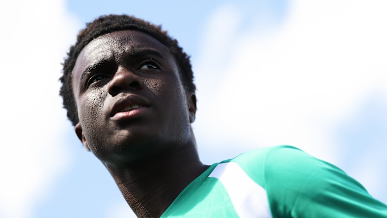 Christ Inao Oulai of Cote D'Ivoire speaks to the media during a training  at Toronto Stadium on June 19, 2026 in Toronto, Ontario. 