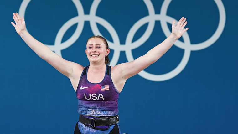 Olivia Reeves of United States wins Olympic gold in women's 71kg weightlifting at Paris 2024