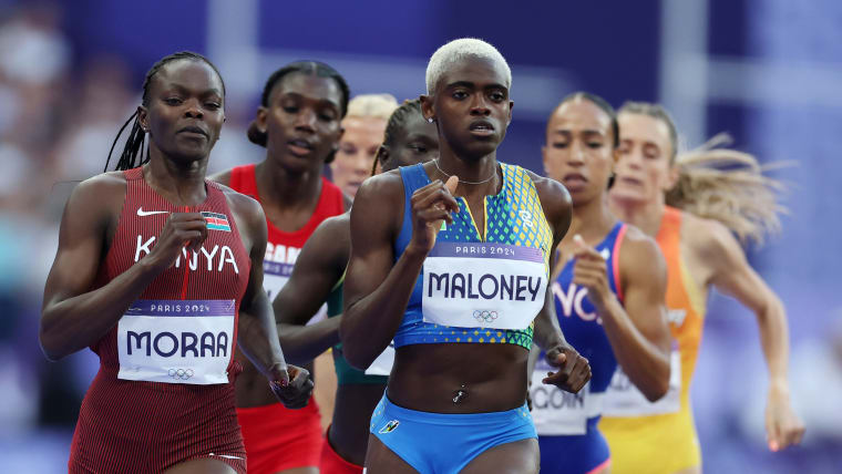 Shafiqua Maloney (VIN) competes in women's 800m at the Olympic Games Paris 2024