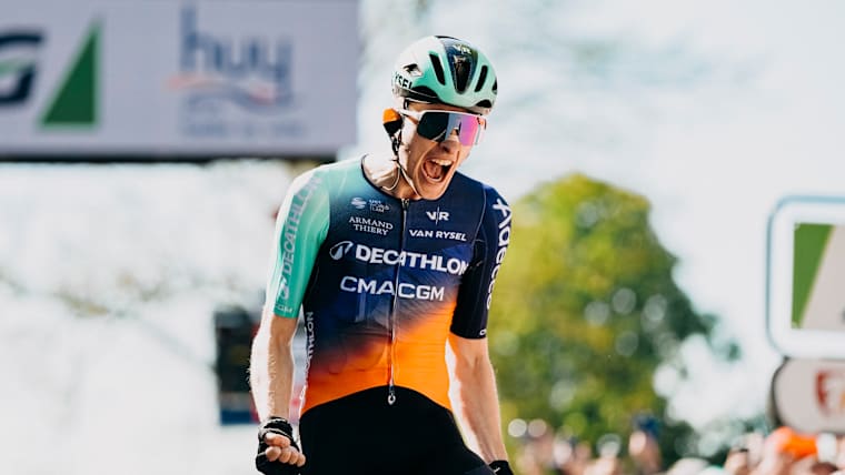 Paule Seixas after his win at La Flèche Wallonne 2026