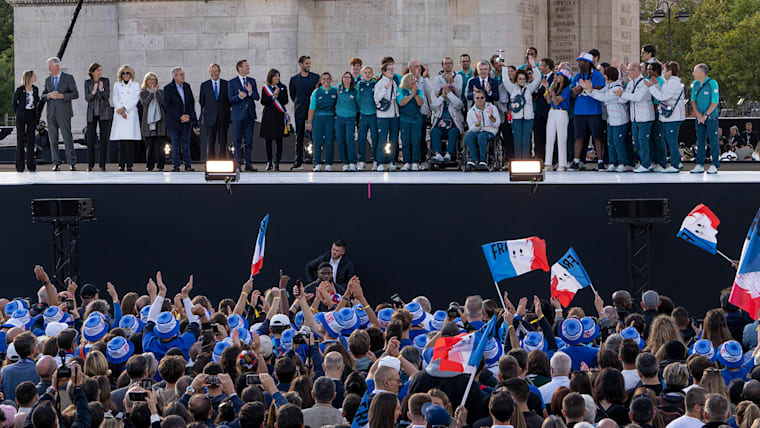 IOC awards Olympic Cup to the people of France at spectacular ceremony on the Champs-Élysées