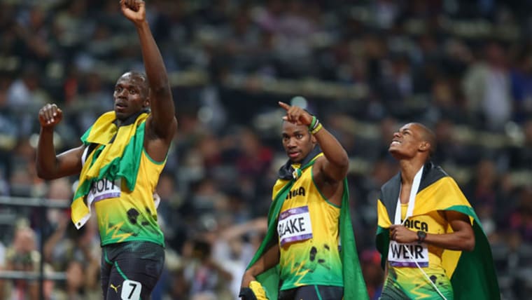 Usain Bolt se délecte du triplé jamaïcain au 200 m