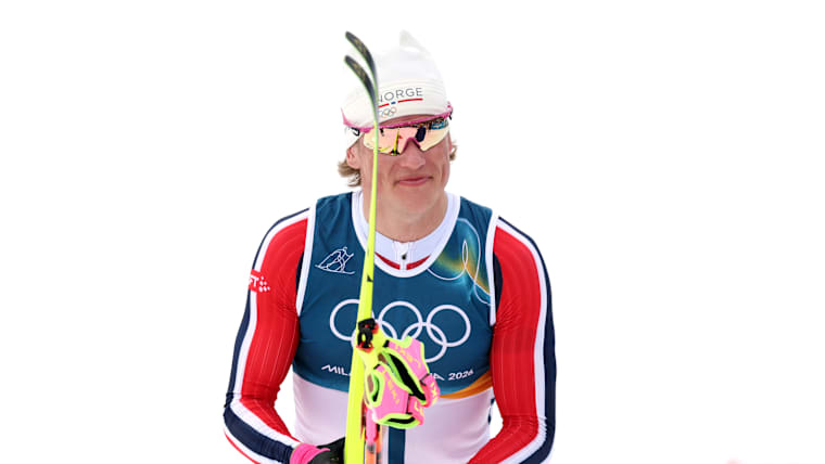 Johannes Hoesflot Klaebo of Team Norway after winning gold in the men's 50km mass start classic at Milano Cortina 2026 Winter Olympic Games