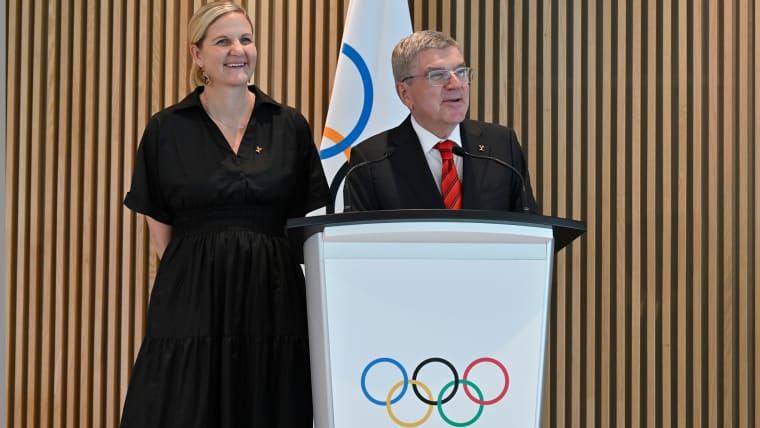 IOC President Thomas Bach and President-elect Kirsty Coventry