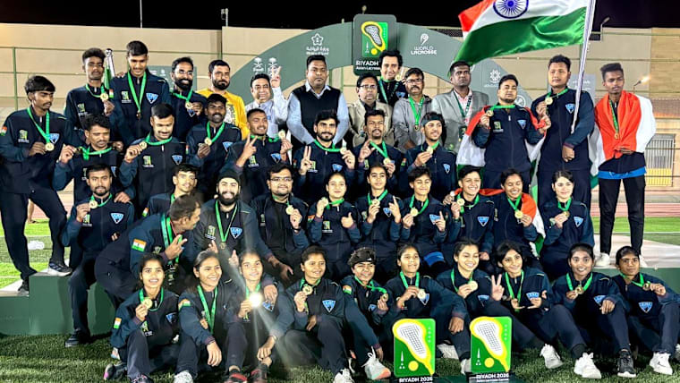 Prize Distribution Ceremony - Indian Men's & Women's Teams, lacrosse Asian Games